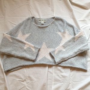 Wildfox Cropped Crewneck with Stars